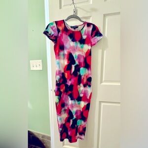 French Connection Spray Paint Bodycon Midi Dress